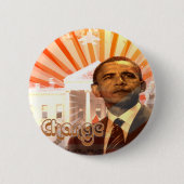 Obama-verandering Ronde Button 5,7 Cm (Voorkant)