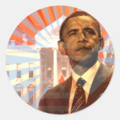 Obama-verandering Ronde Sticker (Voorkant)