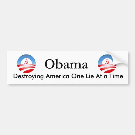 Obama vernietigt Amerika Bumpersticker (Voorkant)