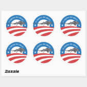 Obama Victory-In Drone We Trust-sticker Ronde Sticker (Vel)
