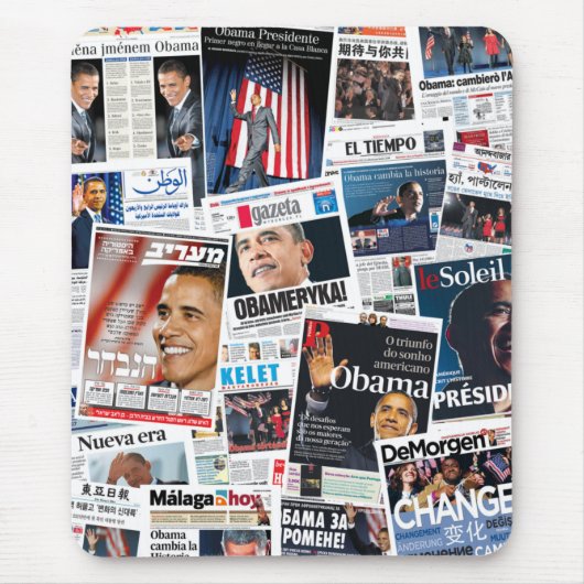 Obama Victory International Front Page Collage Muismat (Voorkant)