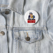 Obama - Vier Bieren Meer Ronde Button 5,7 Cm (In situ)