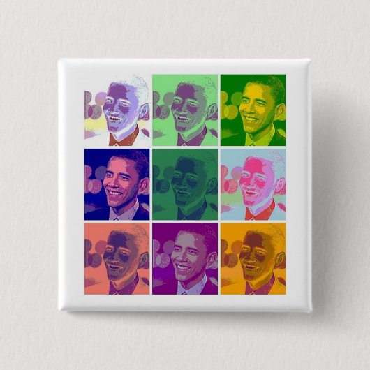 obama vierkante button 5,1 cm (Voorkant)