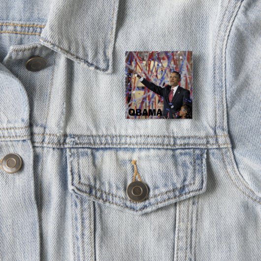 OBAMA VIERKANTE BUTTON 5,1 CM (In situ)