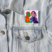 Obama Vierkante Button 5,1 Cm (In situ)