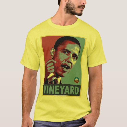 Obama Vineyard (met slogan op rug) T-shirt (Voorkant)