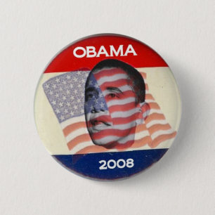 Obama vlag 2008 ronde button 5,7 cm