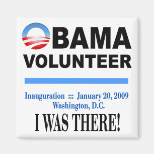 Obama Volunteer Magnet (wit)