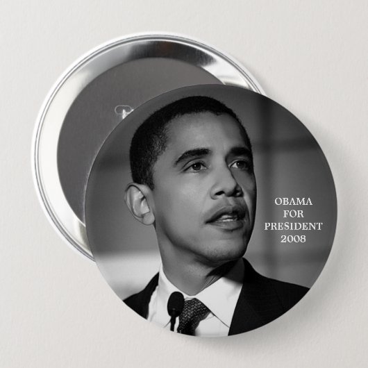 OBAMA VOOR BUTTON PRESIDENT 2008 (Voorkant /achterkant)