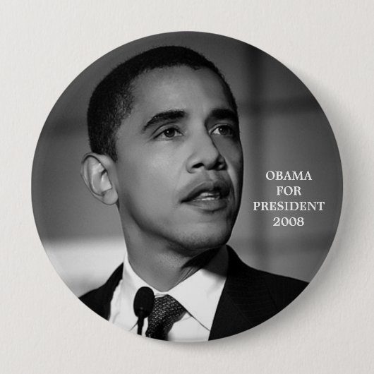 OBAMA VOOR BUTTON PRESIDENT 2008 (Voorkant)