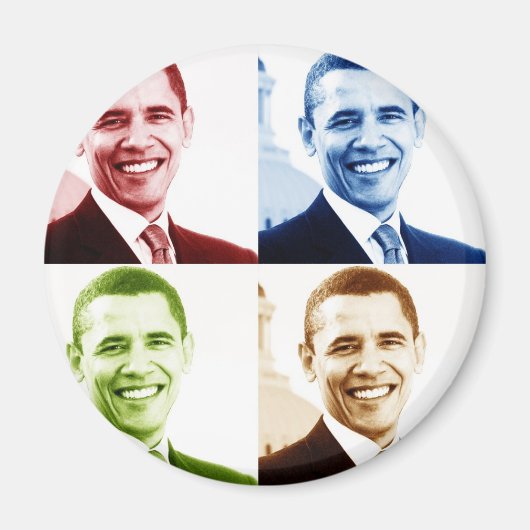 obama voor chrome magneet (Voorkant)