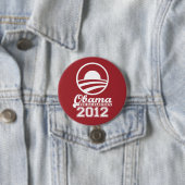 OBAMA voor de Button van de herverkiezingscampagne (In situ)