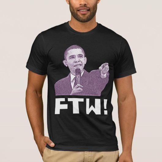 Obama voor de winst! magenta t-shirt (Voorkant)