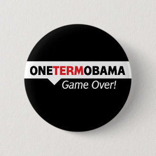 Obama voor één termijn - spel over ronde button 5,7 cm