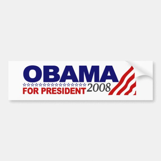 Obama voor President 2008 Bumpersticker (Voorkant)