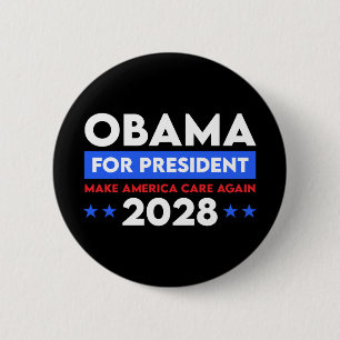 Obama voor President 2028 maakt Amerika weer zorgz Ronde Button 5,7 Cm