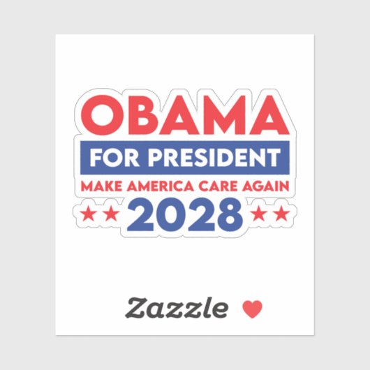 Obama voor President 2028 maakt Amerika weer zorgz Sticker (Vel)