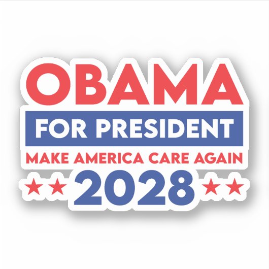 Obama voor President 2028 maakt Amerika weer zorgz Sticker (Voorkant)