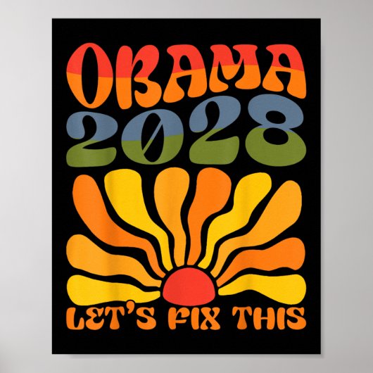 Obama voor President 2028 Obama 2028 Flower Boho R Poster (Voorkant)