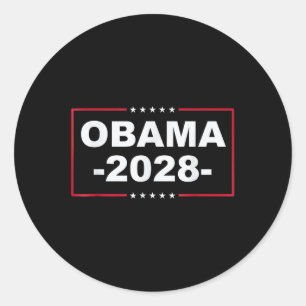Obama voor President 2028 Obama 2028 Patriottisch Ronde Sticker
