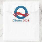 Obama voor President 2028 Vierkante Sticker (Tas)