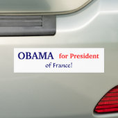 OBAMA voor President... Frankrijk! Bumpersticker (Op auto)