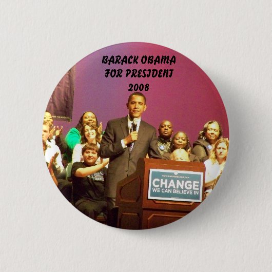OBAMA VOOR PRESIDENT RONDE BUTTON 5,7 CM (Voorkant)