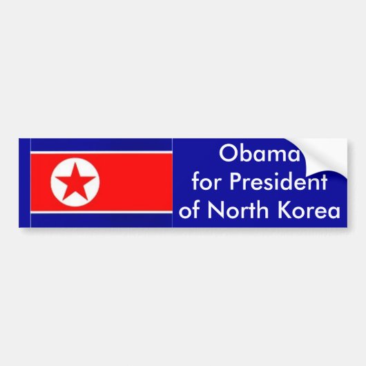Obama voor President van Noord-Korea Bumpersticker (Voorkant)