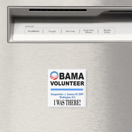 Obama Vrijwilligersmagneet (wit) Magneet (Insitu (Vaatwasser))