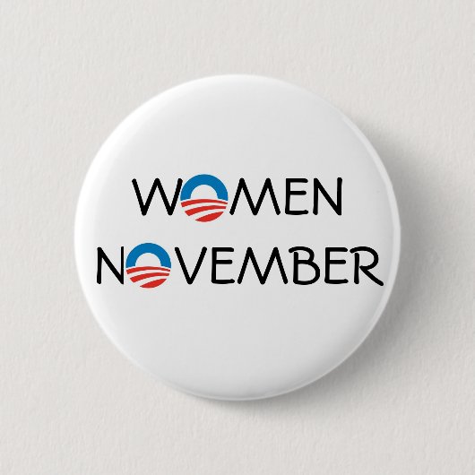 OBAMA VROUWEN NOVEMBER PINBACK BUTTON (Voorkant)