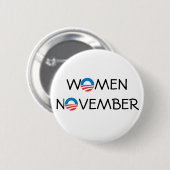 OBAMA VROUWEN NOVEMBER PINBACK BUTTON (Voorkant /achterkant)