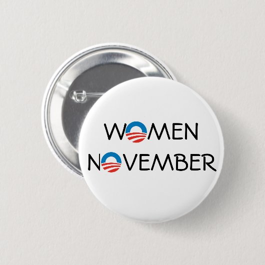 OBAMA VROUWEN NOVEMBER PINBACK BUTTON (Voorkant /achterkant)