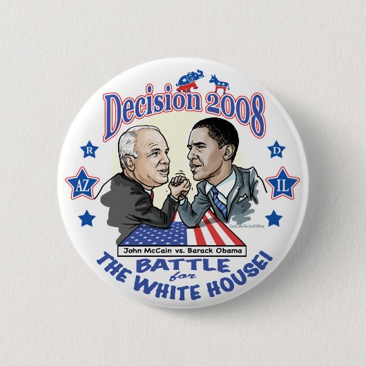 Obama vs McCain 2008 Ronde Button 5,7 Cm (Voorkant)