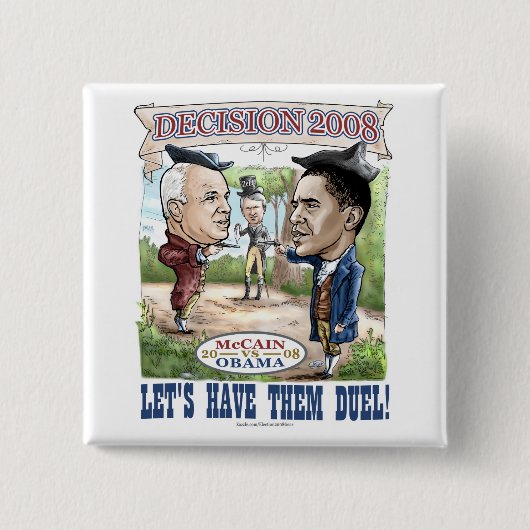 Obama vs McCain Duel o2008 Vierkante Button 5,1 Cm (Voorkant)