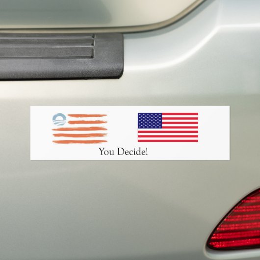 Obama-vs-Romney Flags. Jij beslist. Bumpersticker (Op auto)