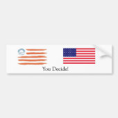 Obama-vs-Romney Flags. Jij beslist. Bumpersticker (Voorkant)