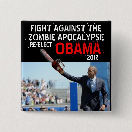 Obama vs. Zombies 2012 Vierkante Button 5,1 Cm (Voorkant)