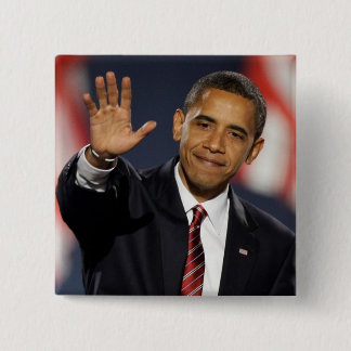 Obama-Wave Vierkante Button 5,1 Cm