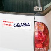 Obama - We willen verandering. Bumpersticker (Op Truck)