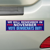 OBAMA - WE ZULLEN ONS IN NOVEMBER HERINNEREN BUMPERSTICKER (Op auto)
