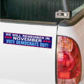 OBAMA - WE ZULLEN ONS IN NOVEMBER HERINNEREN BUMPERSTICKER (Op Truck)