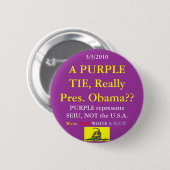 Obama Wears SEIU Paars Ronde Button 5,7 Cm (Voorkant /achterkant)