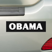 Obama White op zwarte Bumpersticker (Op auto)