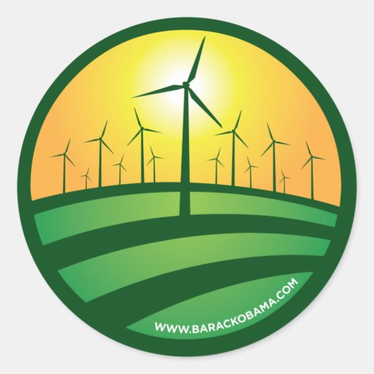 Obama winden van verandering 4x4 ronde Sticker (Voorkant)