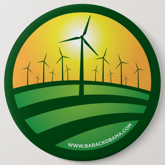Obama Winds of Change 6x6 Round Button (Voorkant)