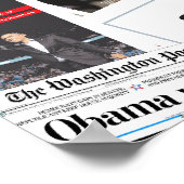 Obama wins 2012 Front Page Newspaper Collage Poster (Hoek)