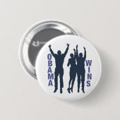 Obama Wins Ronde Button 5,7 Cm (Voorkant /achterkant)