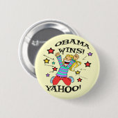 OBAMA WINS RONDE BUTTON 5,7 CM (Voorkant /achterkant)