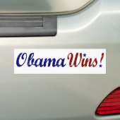 Obama wint 2008 bumpersticker (Op auto)