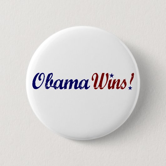 Obama wint 2008 ronde button 5,7 cm (Voorkant)